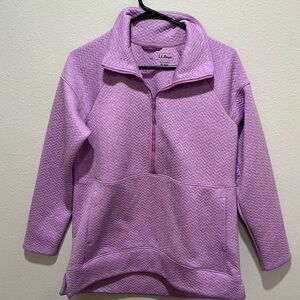 L.L. Bean Lavender Chevron Quarter-Zip